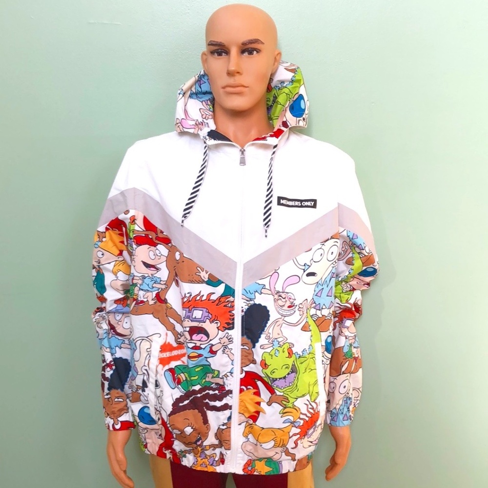 Members Only x Nickelodeon Rugrats Zip Up Hooded Jacket Men's Size XXL